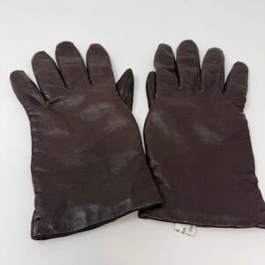 Charter Club Dark Brown Leather Gloves
